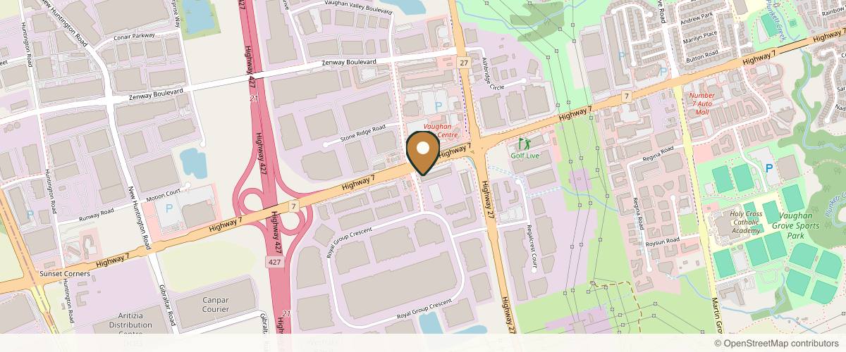 Map showing the exact location of Haven Med Spa at 6175 Hwy 7 #2, Woodbridge, ON L4H 0P6, Canada