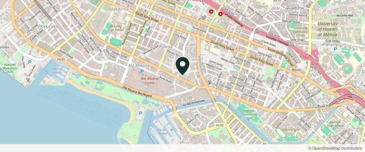Map showing the exact location of Hawaii Premier Dermatology at 1600 Kapiolani Blvd #508, Honolulu, HI 96814