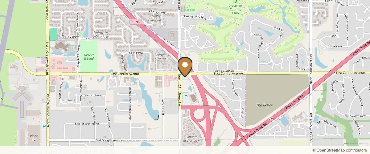 Map showing the exact location of Hazel and Honey Med Spa at 494 N 127th St E Suite 200, Wichita, KS 67206, USA