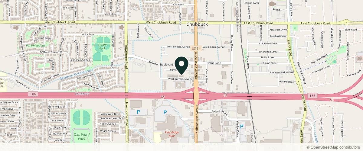 Map showing the exact location of Health Innovations, LLC at 190 W Burnside Ave Ste C, Pocatello, ID 83202, USA