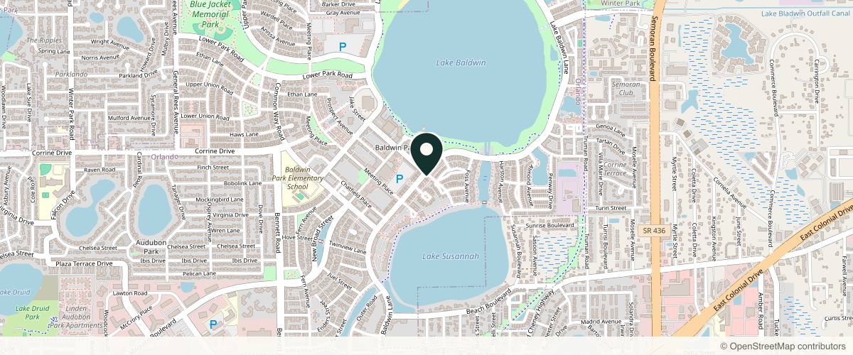 Map showing the exact location of Healthy Glow Med Spa at 1579 Lake Baldwin Ln Ste a, Orlando, FL 32814, USA