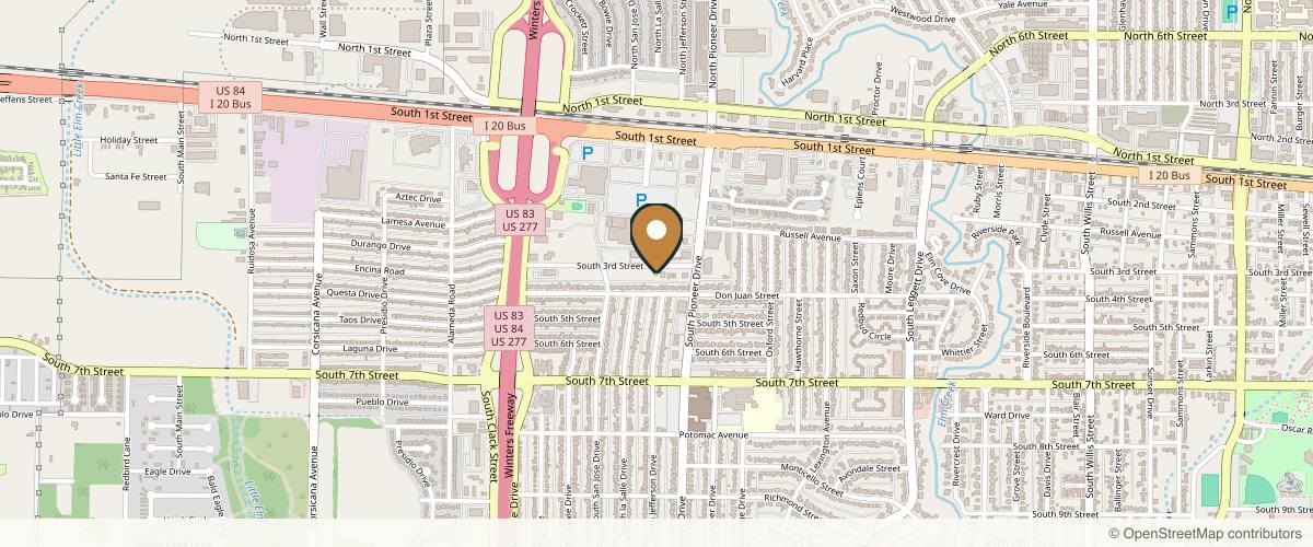 Map showing the exact location of Healthy Skin Day Spa at 4501 S 3rd St, Abilene, TX 79605, USA