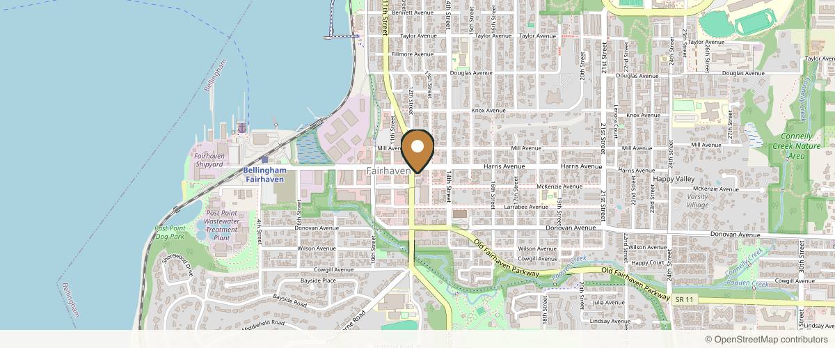 Map showing the exact location of Heliotrope Wellness PLLC at 1200 Harris Ave Ste 407, Bellingham, WA 98225, USA
