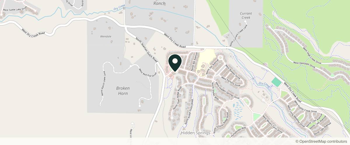 Map showing the exact location of Hidden Springs Wellness & Med Spa at 5825 W Hidden Springs Dr Unit 100, Boise, ID 83714, USA