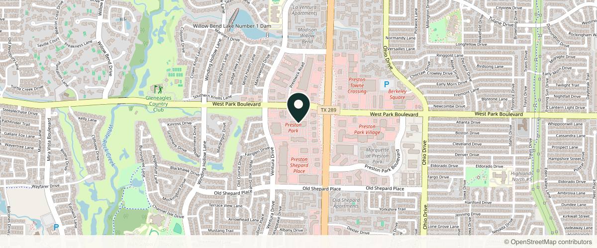 Map showing the exact location of Highland Park Aesthetics Plano at 1921 Preston Rd 2066 Suite 130, Plano, TX 75093, USA