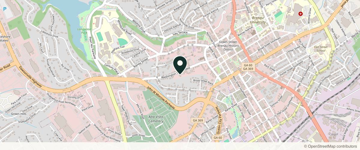 Map showing the exact location of Holistique Med Spa & Wellness Center at 723 Washington St NW #2, Gainesville, GA 30501, USA