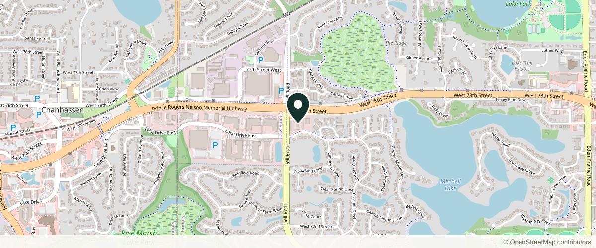 Map showing the exact location of Holly Hanson, MD at 18315 Cascade Dr #150, Eden Prairie, MN 55347