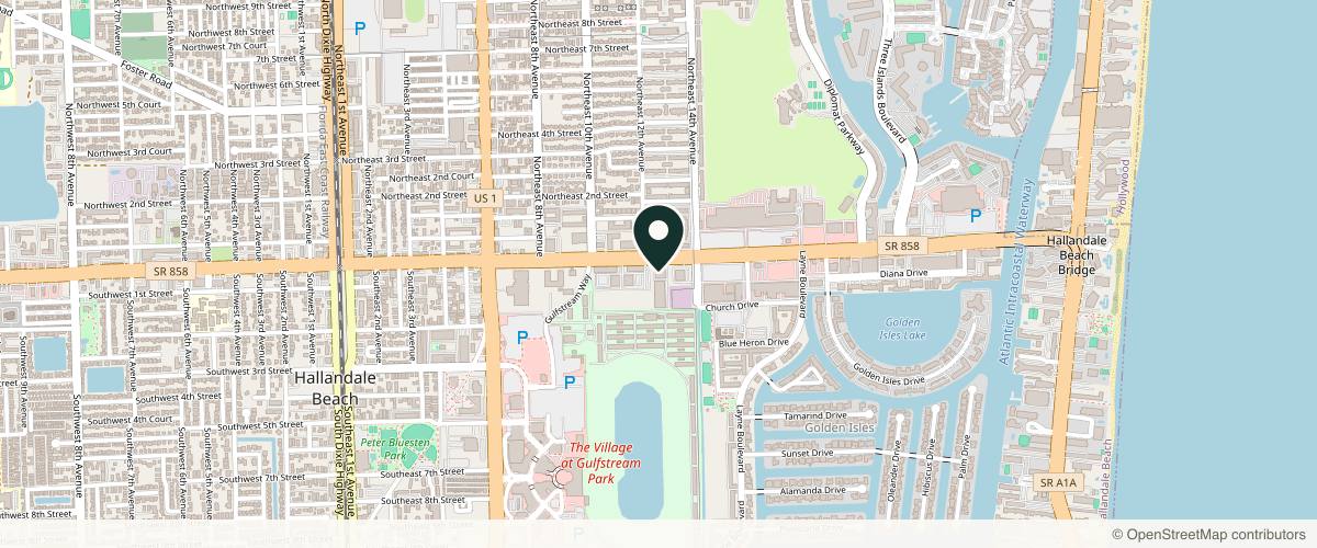 Map showing the exact location of Hollywood Dermatology at 1250 E Hallandale Beach Blvd Ste 800, Hallandale Beach, FL 33009