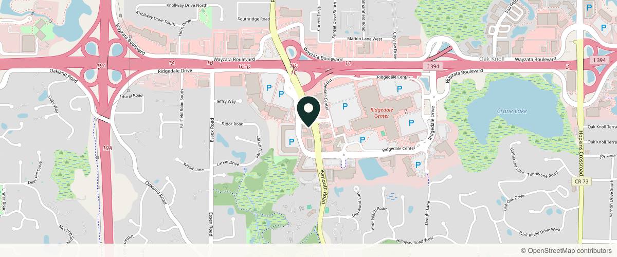 Map showing the exact location of Honey Aesthetics Clinic at 1700 Plymouth Rd Ste D, Minnetonka, MN 55305, USA