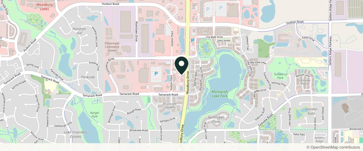 Map showing the exact location of Honey Aesthetics Clinic at 610 Woodbury Dr #300, Woodbury, MN 55125, USA
