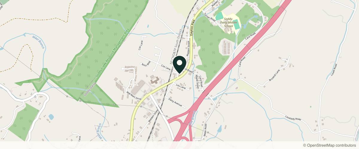 Map showing the exact location of Horizon Dermatology And Skin Surgery Center at 10298 Walden St, Soddy-Daisy, TN 37379