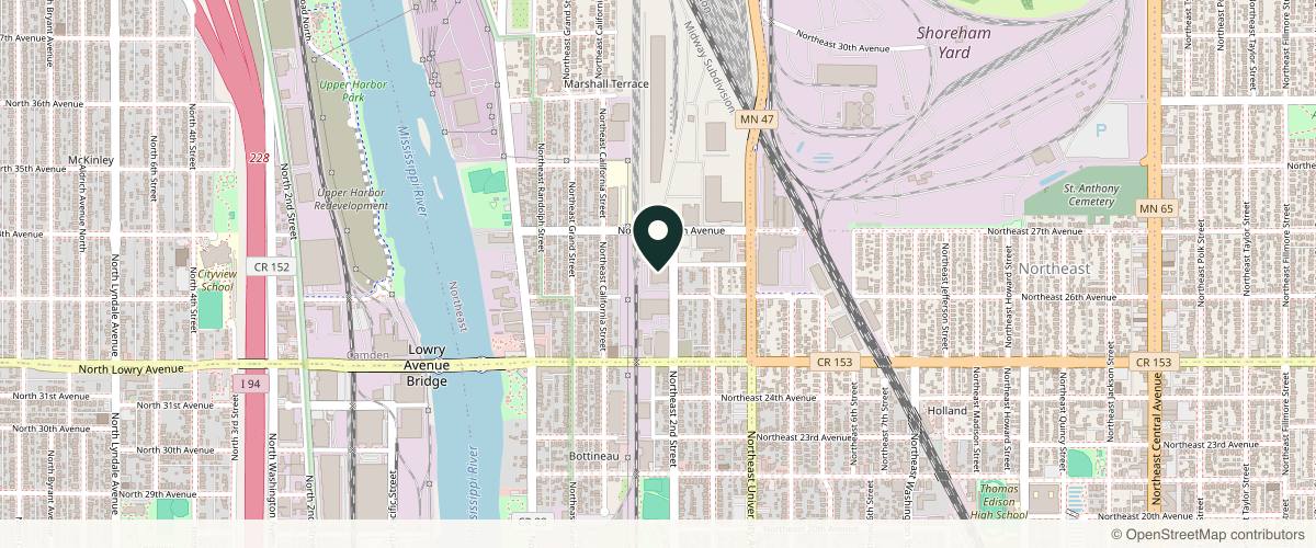 Map showing the exact location of House of Koz at 2626 NE 2nd St Ste 73, Minneapolis, MN 55418, USA