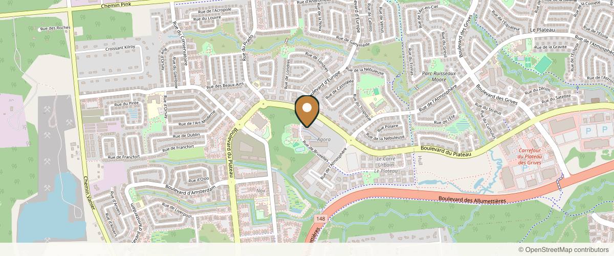 Map showing the exact location of Huma Spa - Spa sur le toit at 10 Allée de Hambourg, Gatineau, QC J9J 4K1, Canada