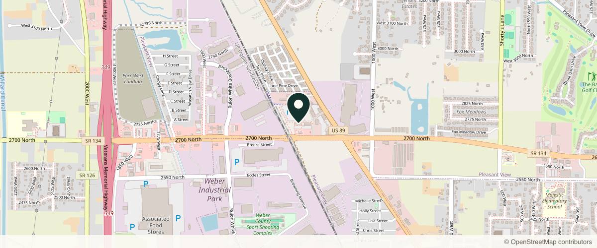 Map showing the exact location of Hyde Beauty and Wellness Spa at 1144 W 2700 N, Pleasant View, UT 84404, USA