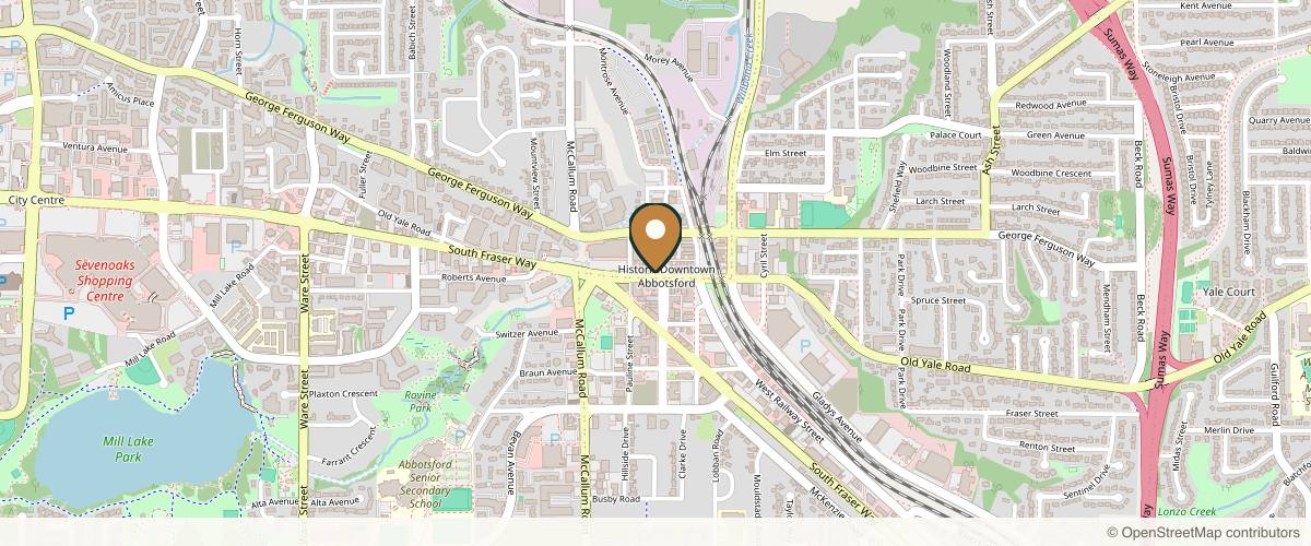 Map showing the exact location of Hydra Med Spa and Wellness at 33737 Essendene Ave #3B, Abbotsford, BC V2S 2G7, Canada
