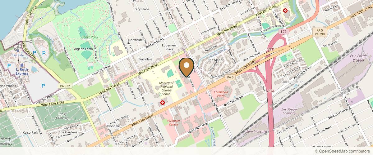 Map showing the exact location of iAesthetic Medspa at 988 W Erie Plaza Dr, Erie, PA 16505, USA