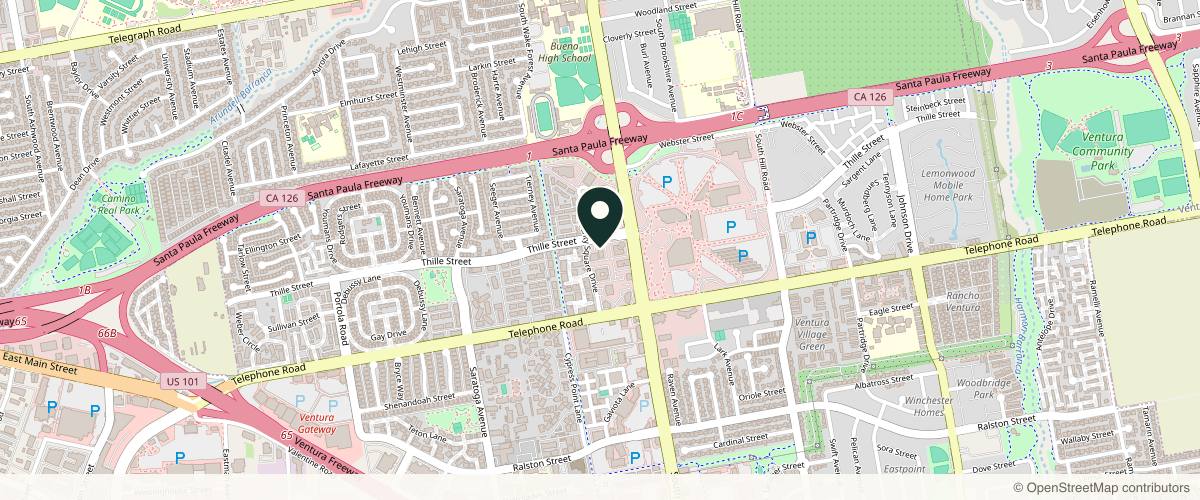 Map showing the exact location of Icona Botox & Filler at 5850 Thille St Ste 103, Ventura, CA 93003, USA