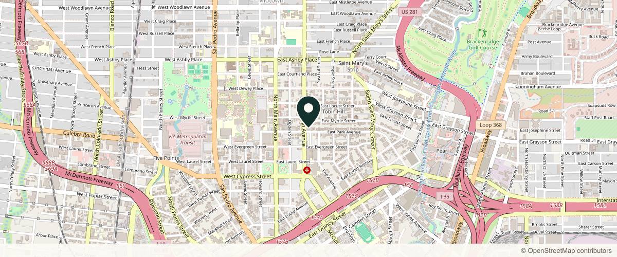 Map showing the exact location of IFFH Medspa at 1602 McCullough Ave, San Antonio, TX 78212, USA