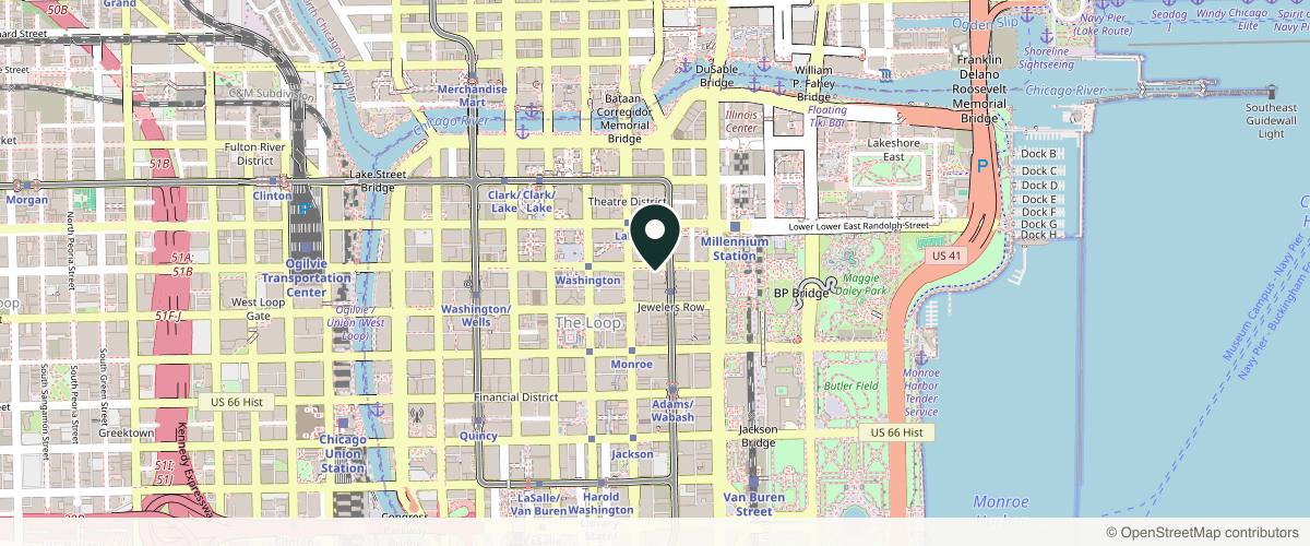 Map showing the exact location of Illinois Dermatology Institute - Chicago Loop Office at 25 E Washington St Ste 1221, Chicago, IL 60602
