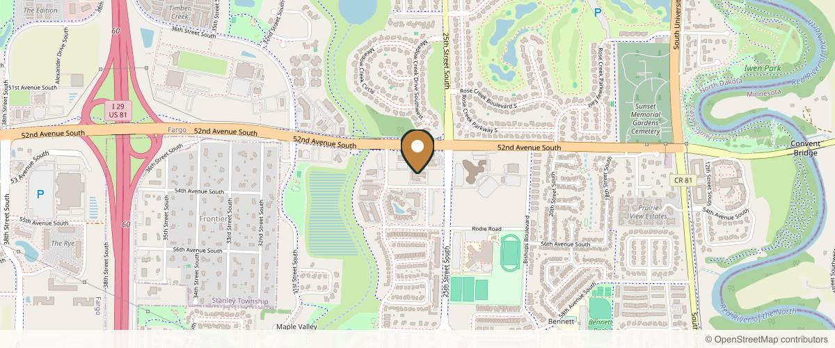 Map showing the exact location of IMAGE Medi-Spa at 2600 52nd Ave S #103, Fargo, ND 58104, USA