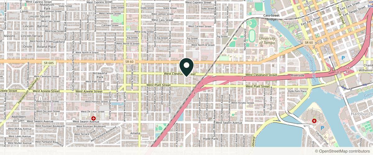 Map showing the exact location of Inertia Tampa at 202 S Rome Ave #100, Tampa, FL 33606, USA