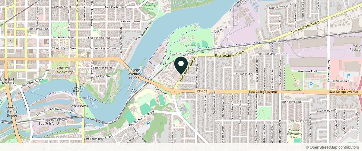 Map showing the exact location of Infinique Skin & Spa LLC at 221 S Walter Ave, Appleton, WI 54915, USA