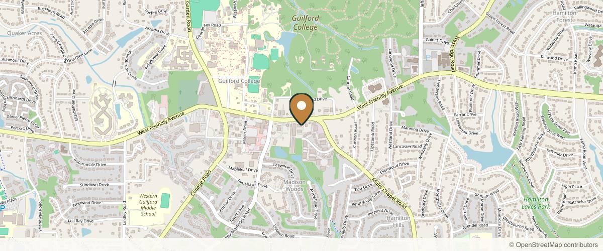 Map showing the exact location of Infinite Allure PLLC at 5411 D W Friendly Ave, Greensboro, NC 27410, USA