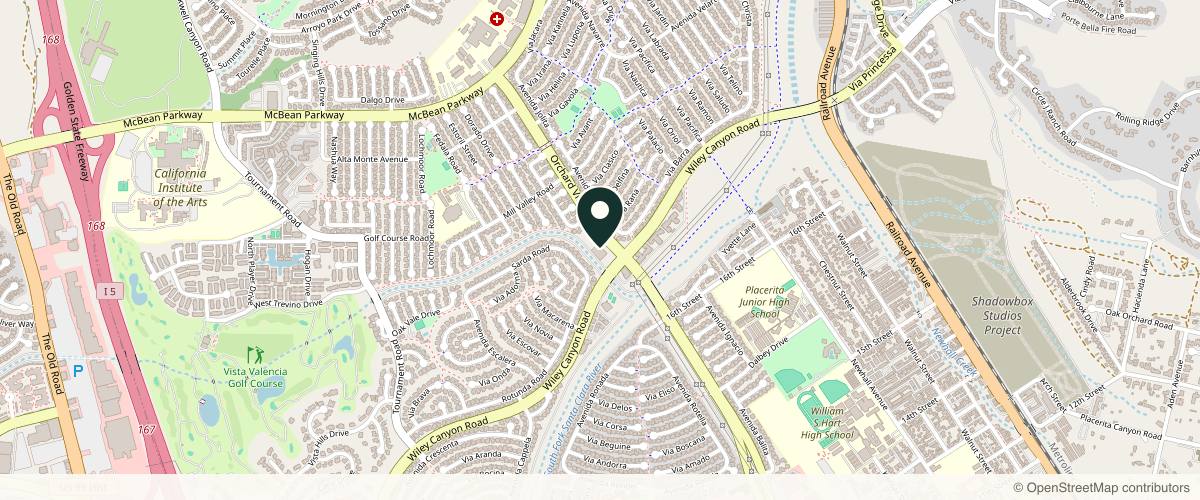 Map showing the exact location of Infinity MedSpa at 25425 Orchard Village Rd Ste 180, Valencia, CA 91355, USA