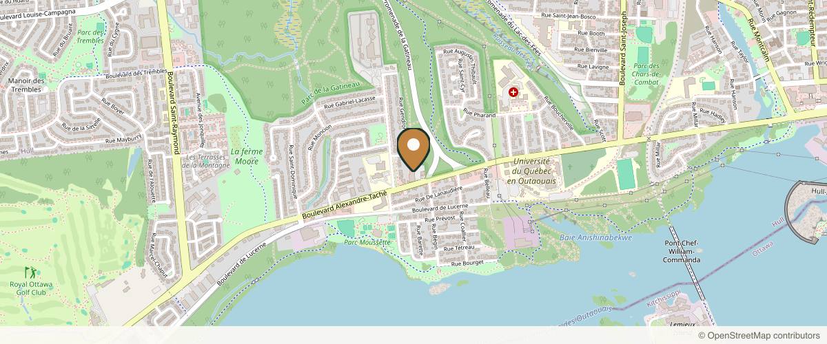 Map showing the exact location of INFINIUM Médecine Esthétique | Aesthetic Medicine at 400 Boul. Alexandre-Taché Unit 388, Gatineau, QC J9A 1M5, Canada