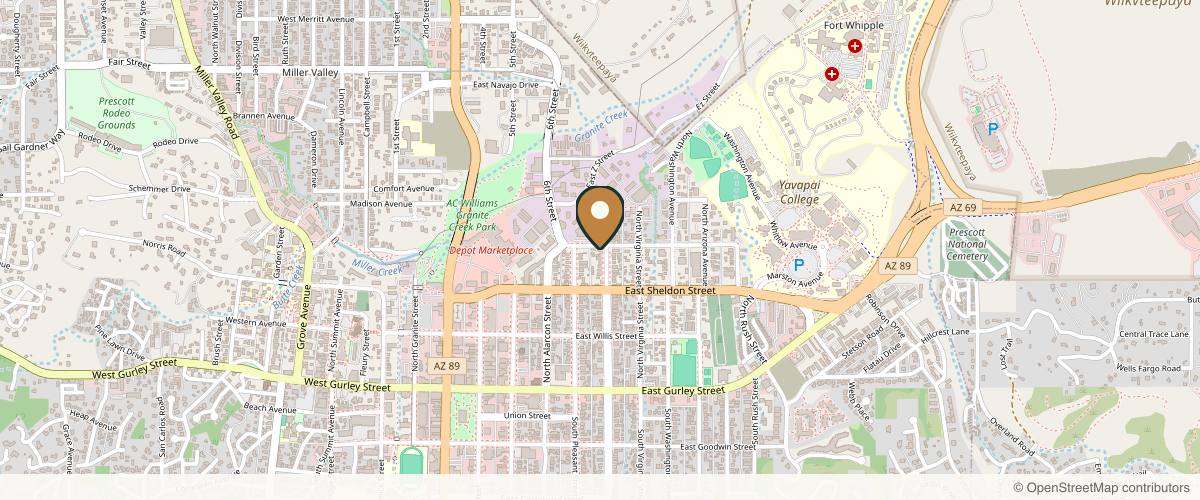 Map showing the exact location of Inject SkinCare at 340 N Mt Vernon Ave Unit 3, Prescott, AZ 86301, USA