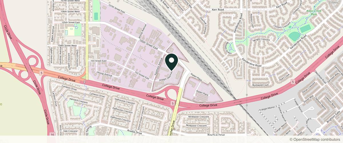 Map showing the exact location of INJECTYXE at 215 Joseph Okemasis Dr, Saskatoon, SK S7N 3A8, Canada