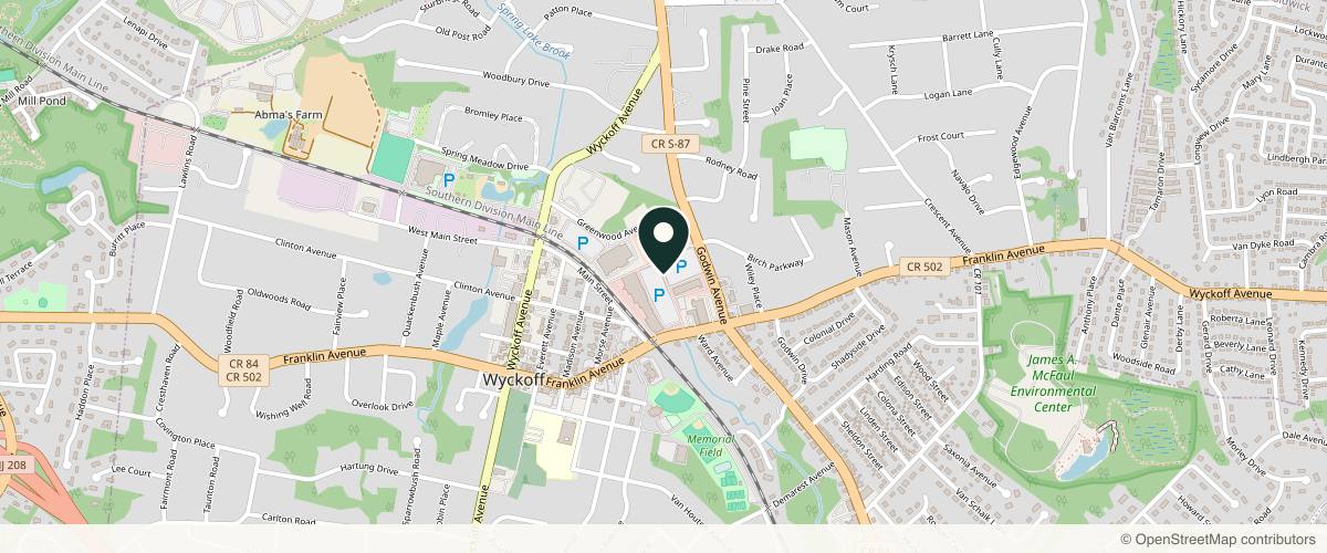 Map showing the exact location of Injxcellence Medical Spa - Wyckoff Cosmetic Injectables and Lip Fillers at 327 Franklin Ave Suite #6, Wyckoff, NJ 07481, USA