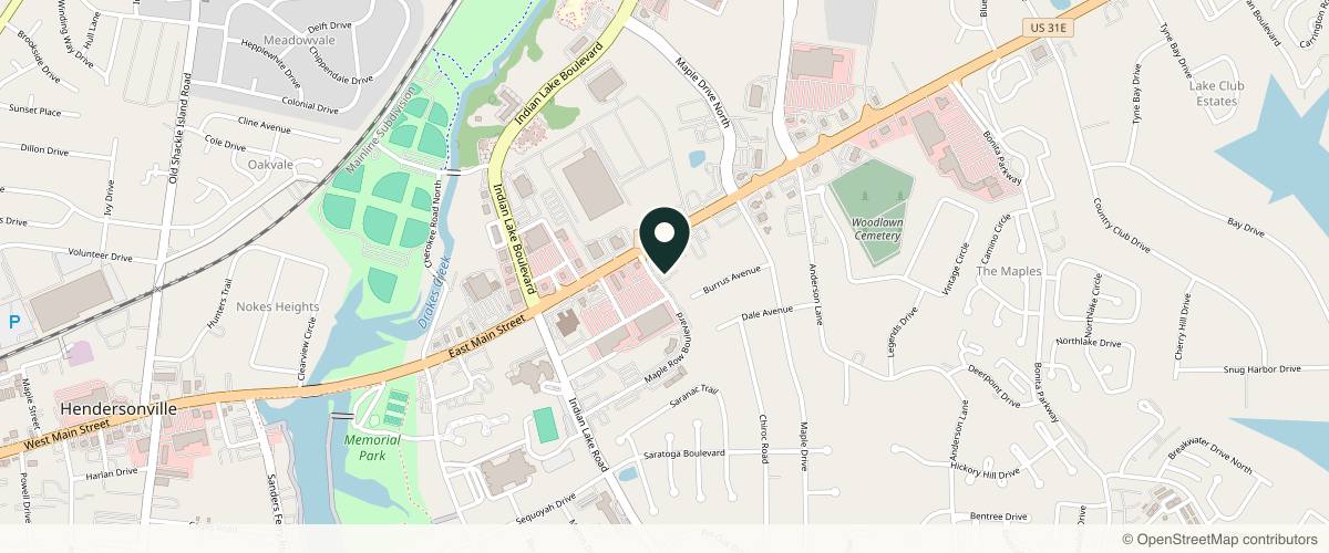 Map showing the exact location of Innova Dermatology in Hendersonville at 105 Maple Row Blvd, Hendersonville, TN 37075, USA