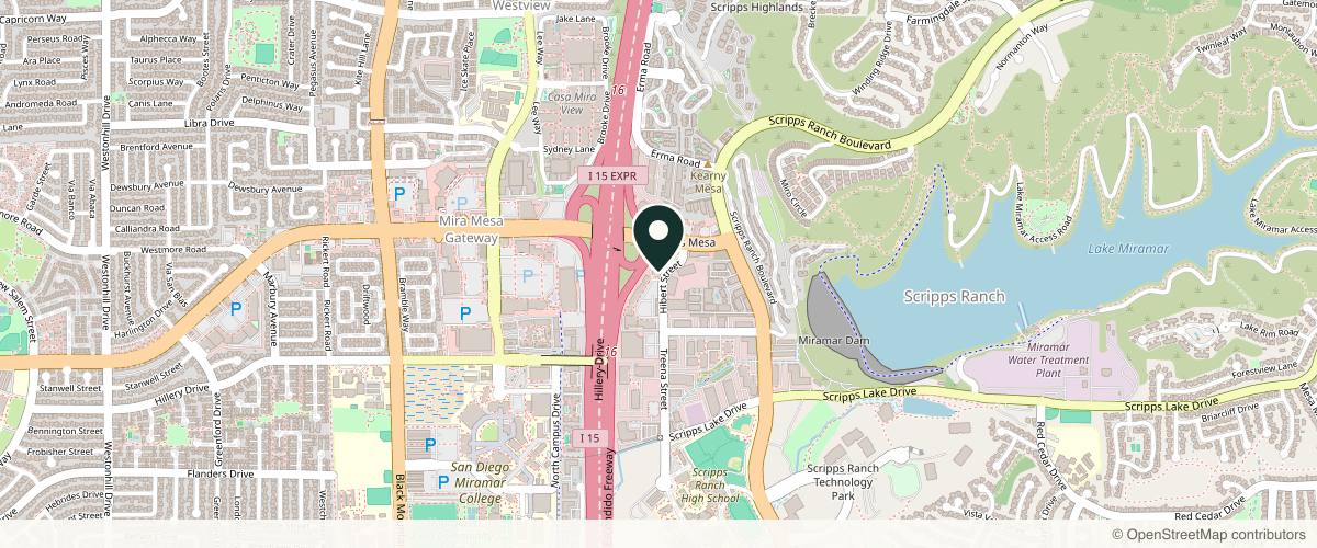 Map showing the exact location of Insight Dermatology at 9878 Hibert St #100, San Diego, CA 92131