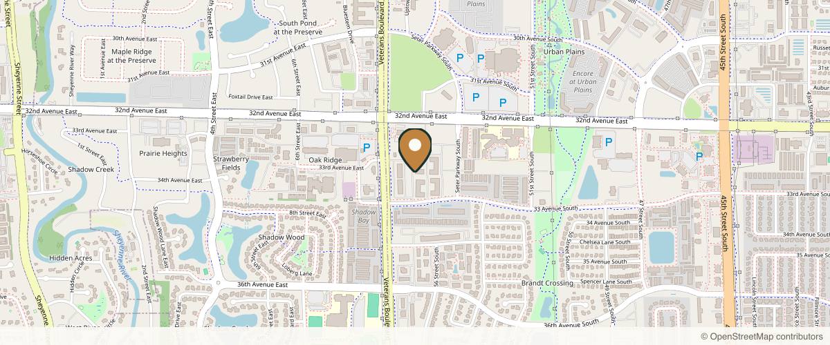 Map showing the exact location of Inspire Health & Wellness Spa at 3251 Seter Pkwy Ste 100, Fargo, ND 58104, USA