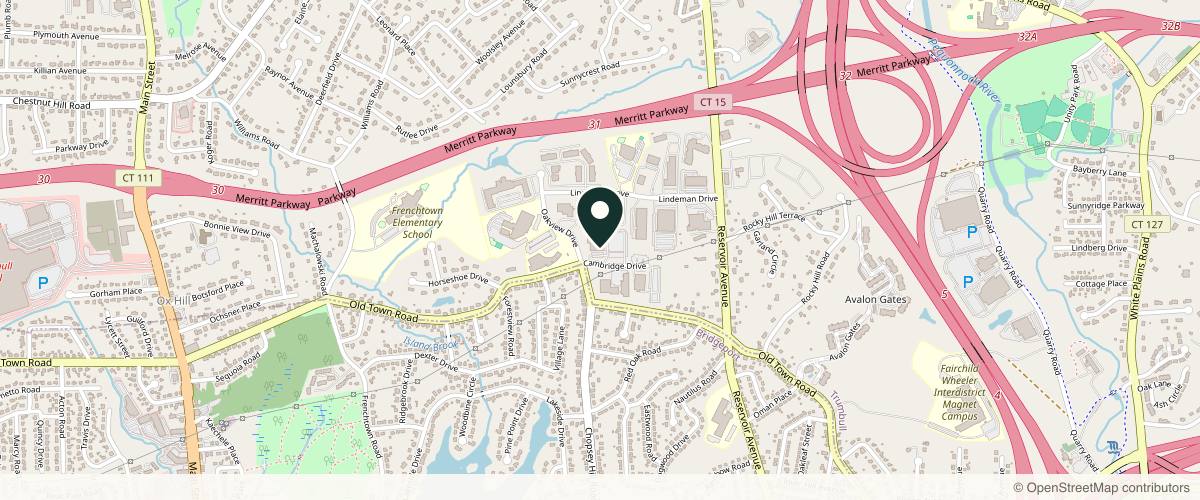 Map showing the exact location of Integrated Dermatology of Bridgeport at 7 Cambridge Dr Ste 207, Trumbull, CT 06611, USA