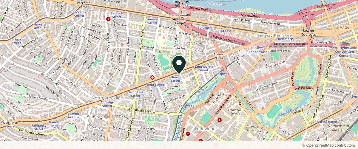 Map showing the exact location of Integrated Dermatology of Brookline at 1101 Beacon St Suite 1E, Brookline, MA 02446