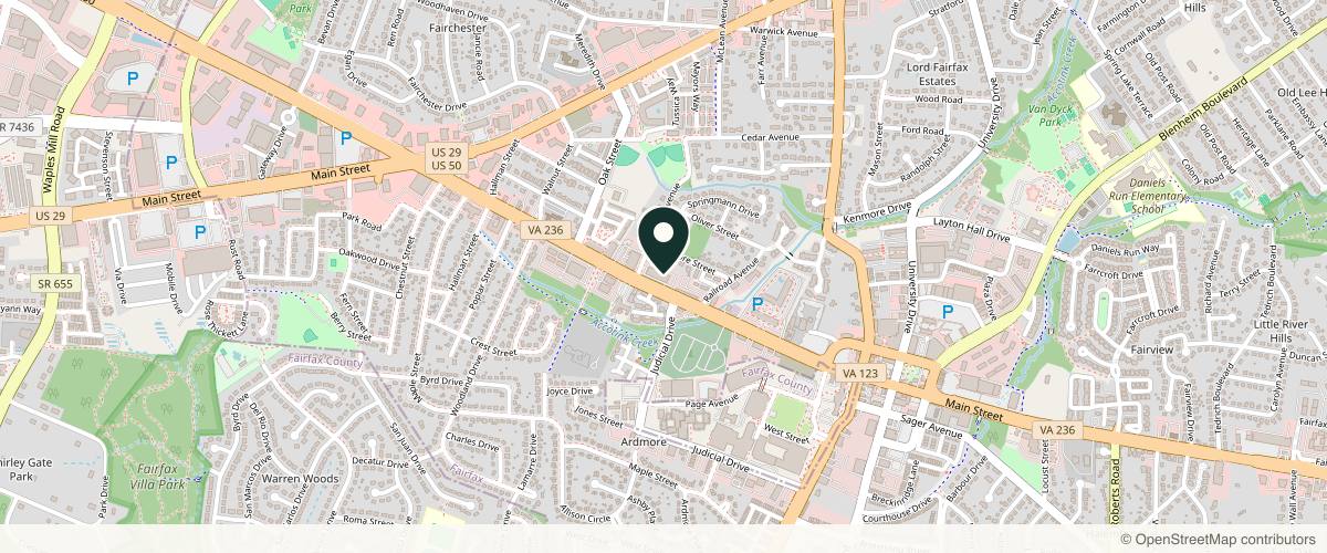 Map showing the exact location of Integrated Dermatology of Fairfax at 10680 Main St Ste 200, Fairfax, VA 22030