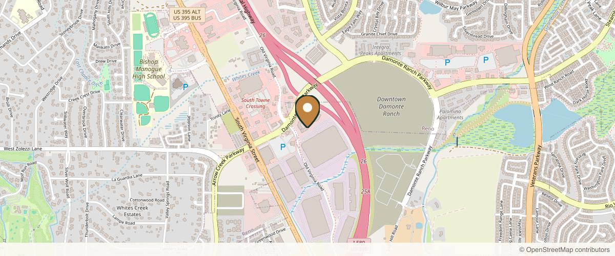 Map showing the exact location of Integrated Dermatology of Reno at 500 Damonte Ranch Pkwy Ste 1056, Reno, NV 89521, USA