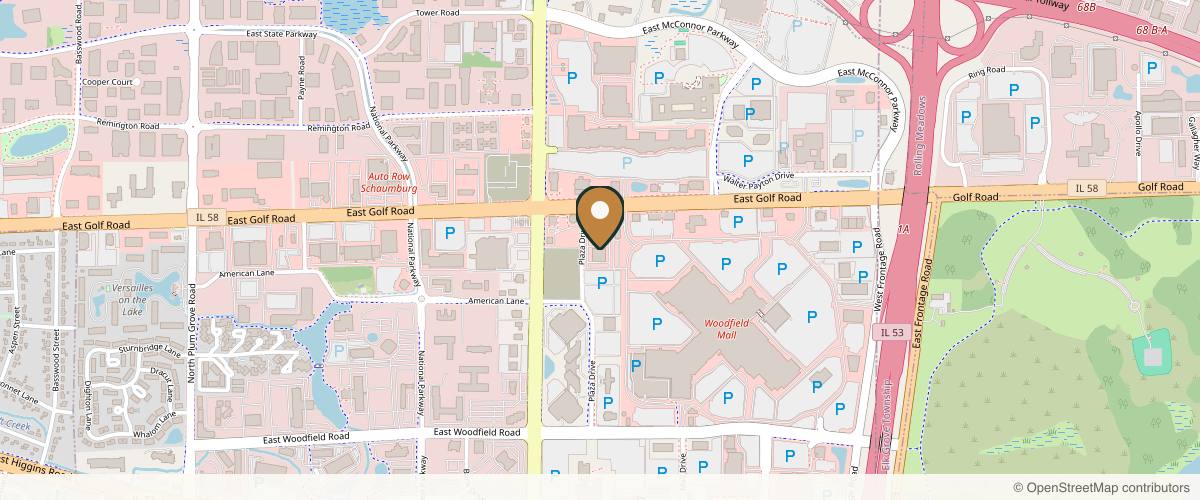 Map showing the exact location of International Skin Beauty Academy at 1111 Plaza Dr Ste 103, Schaumburg, IL 60173, USA