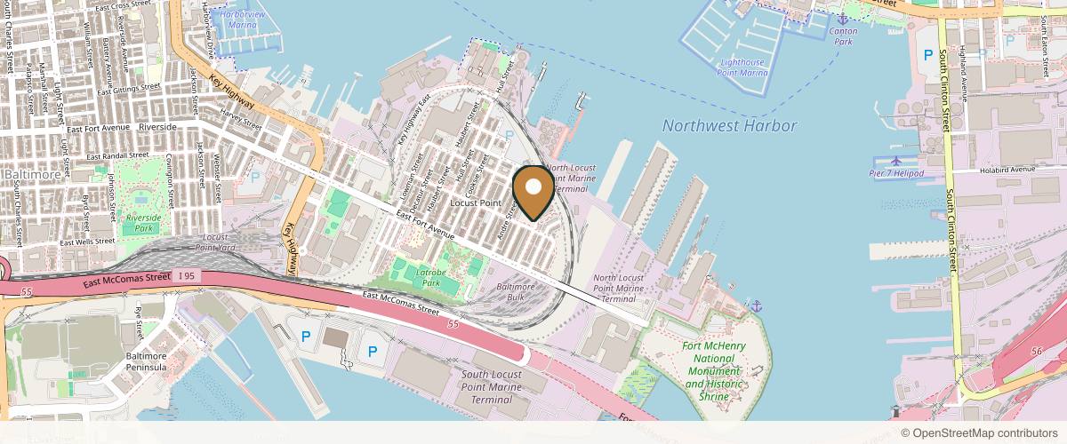 Map showing the exact location of InVein Aesthetics at 1200 Steuart St C2, Baltimore, MD 21230, USA