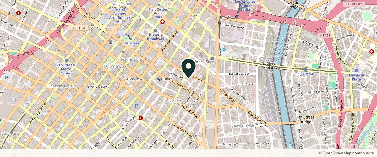 Map showing the exact location of Irradiance Medical Group Dermatology at 420 E 3rd St #805, Los Angeles, CA 90013