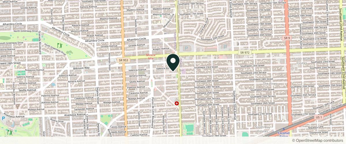 Map showing the exact location of ISHA Beauty & Wellness Coral Gables - Facials & Body Treatments at 31 Almeria Ave, Coral Gables, FL 33134, USA