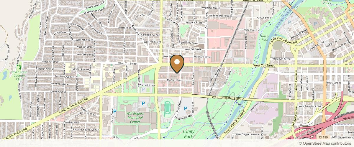 Map showing the exact location of It's A Secret Med Spa at 2917 Crockett St, Fort Worth, TX 76107, USA