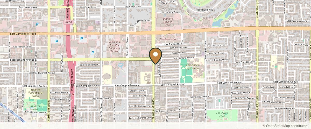 Map showing the exact location of It's A Secret Med Spa - Phoenix at 4637 N 24th St, Phoenix, AZ 85016, USA