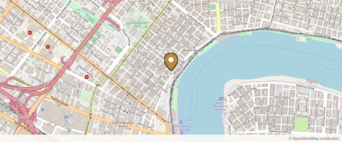 Map showing the exact location of IV Lounge Nola at 519 Wilkinson St #107, New Orleans, LA 70130, USA