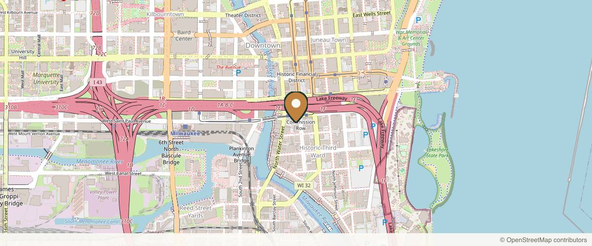Map showing the exact location of IVme Wellness + Aesthetics Milwaukee Historic Third Ward at 331 N Broadway, Milwaukee, WI 53202, USA