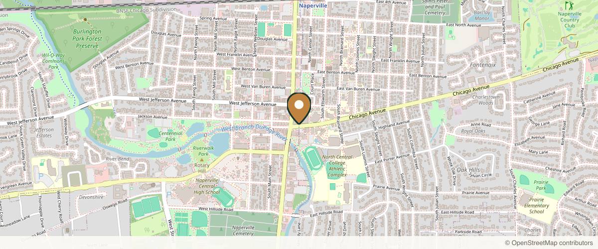 Map showing the exact location of IVme Wellness + Aesthetics Naperville at 47 E Chicago Ave Ste 332, Naperville, IL 60540, USA