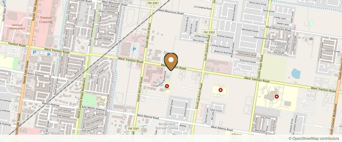 Map showing the exact location of Ivy Medspa at 2500 W Trenton Rd, Edinburg, TX 78539, USA