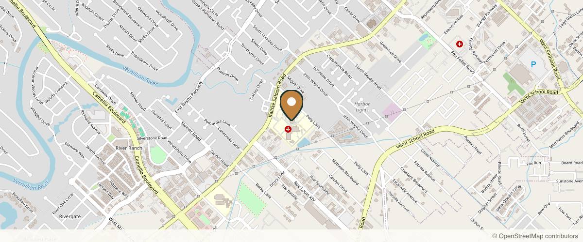 Map showing the exact location of J. Kevin Duplechain, MD, FACS at 1103 Kaliste Saloom Rd #300, Lafayette, LA 70508, USA